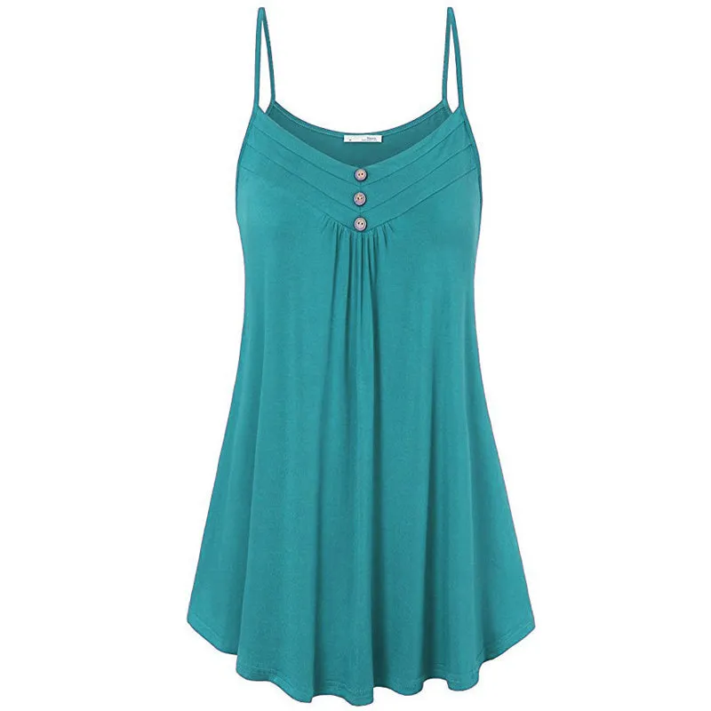 Solid color v-neck camisole top - various colors