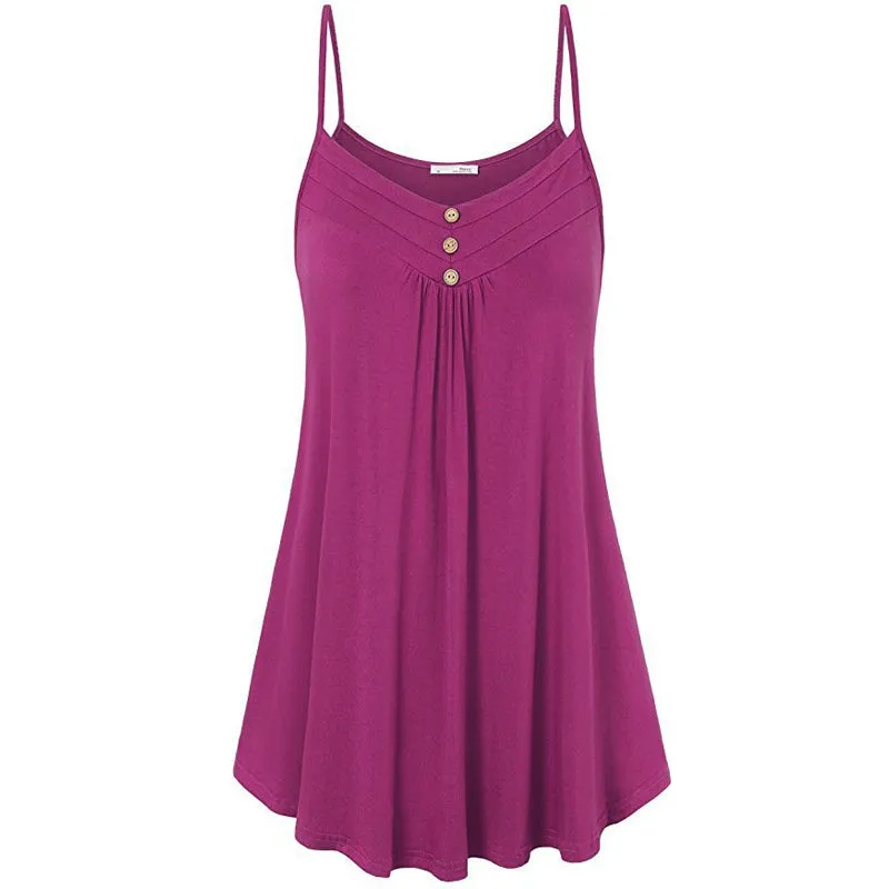 Solid color v-neck camisole top - various colors