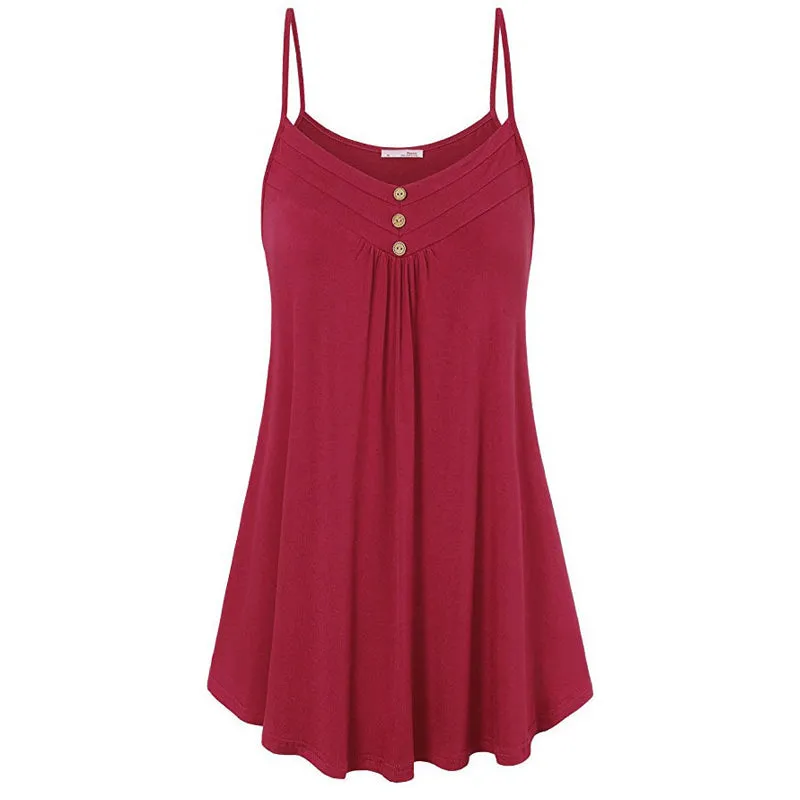 Solid color v-neck camisole top - various colors