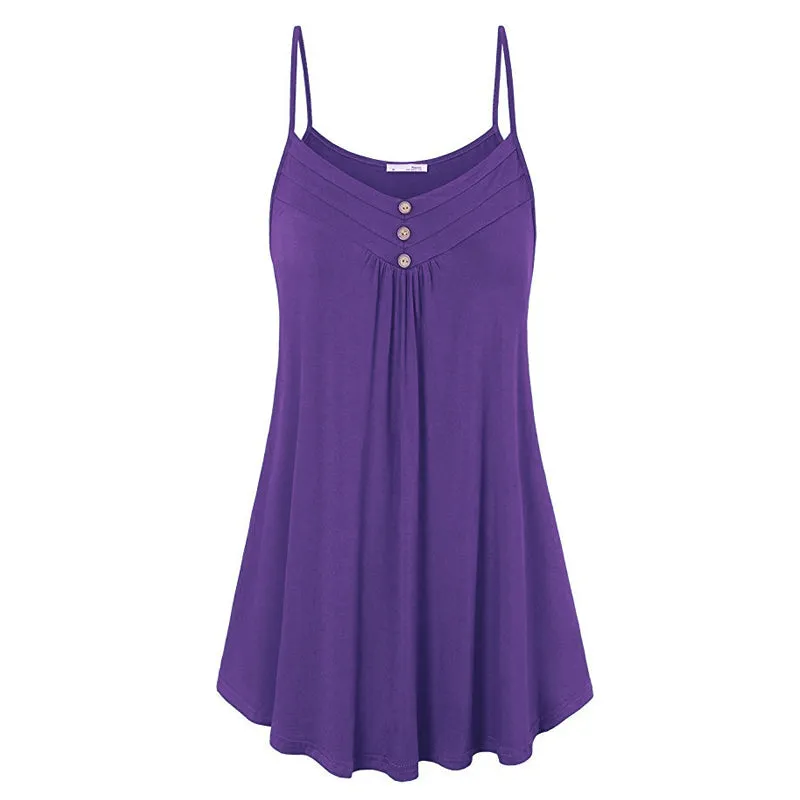 Solid color v-neck camisole top - various colors