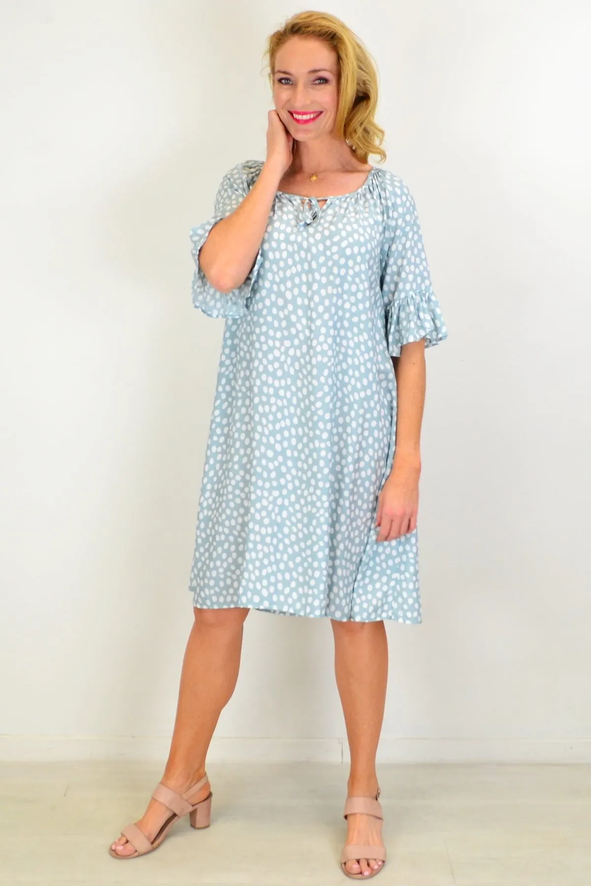 Spotted Garden Shift Tunic Dress