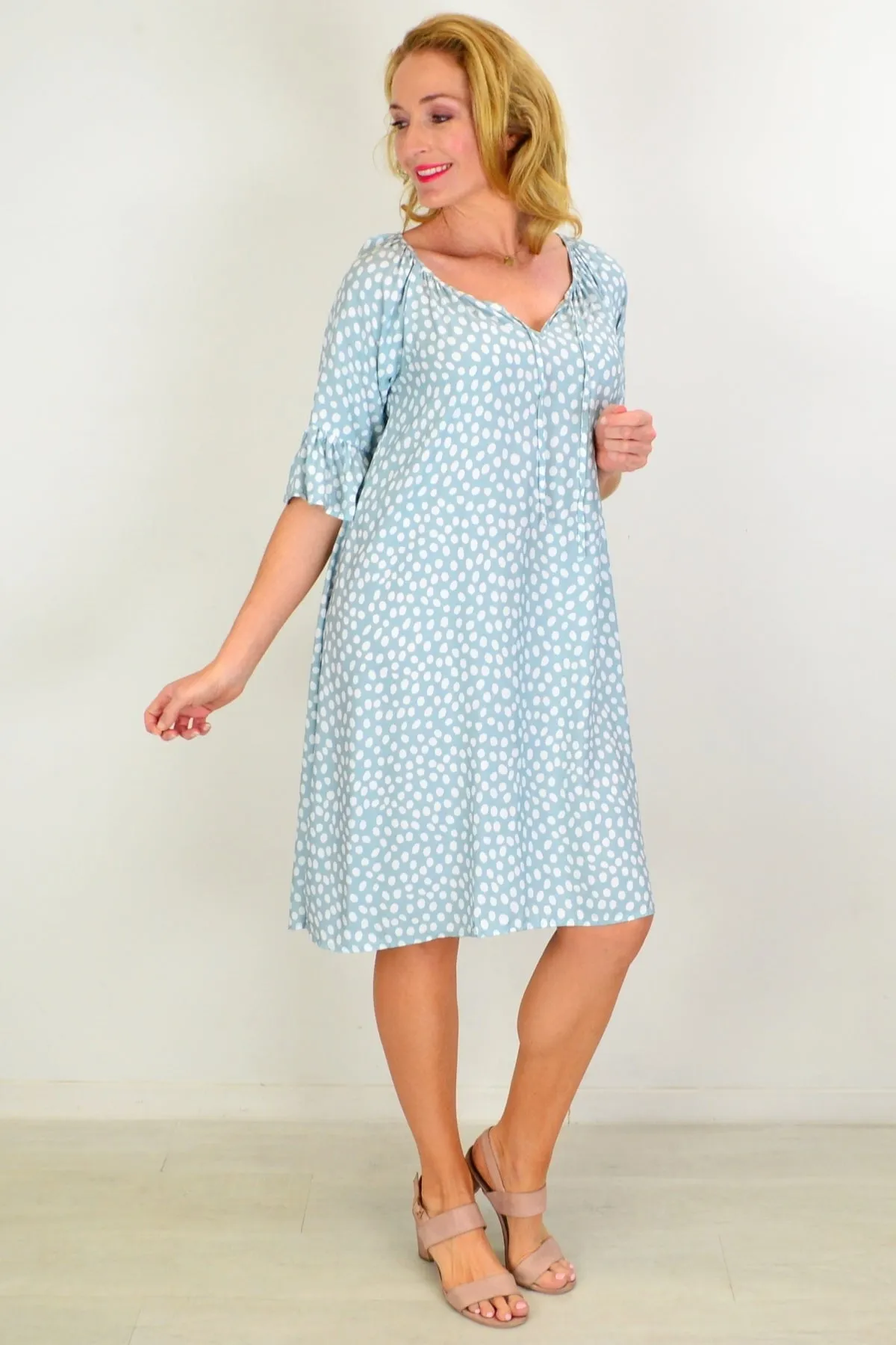 Spotted Garden Shift Tunic Dress