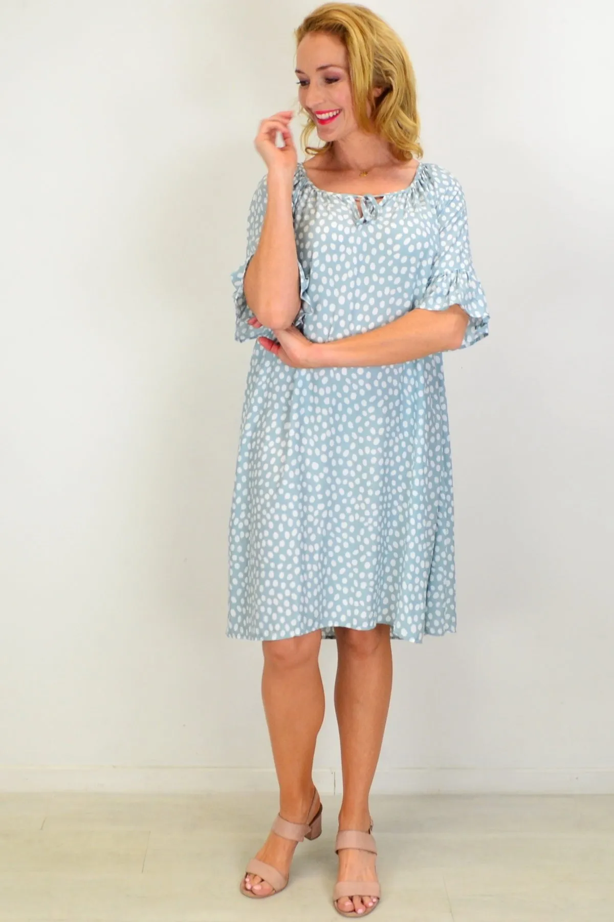 Spotted Garden Shift Tunic Dress