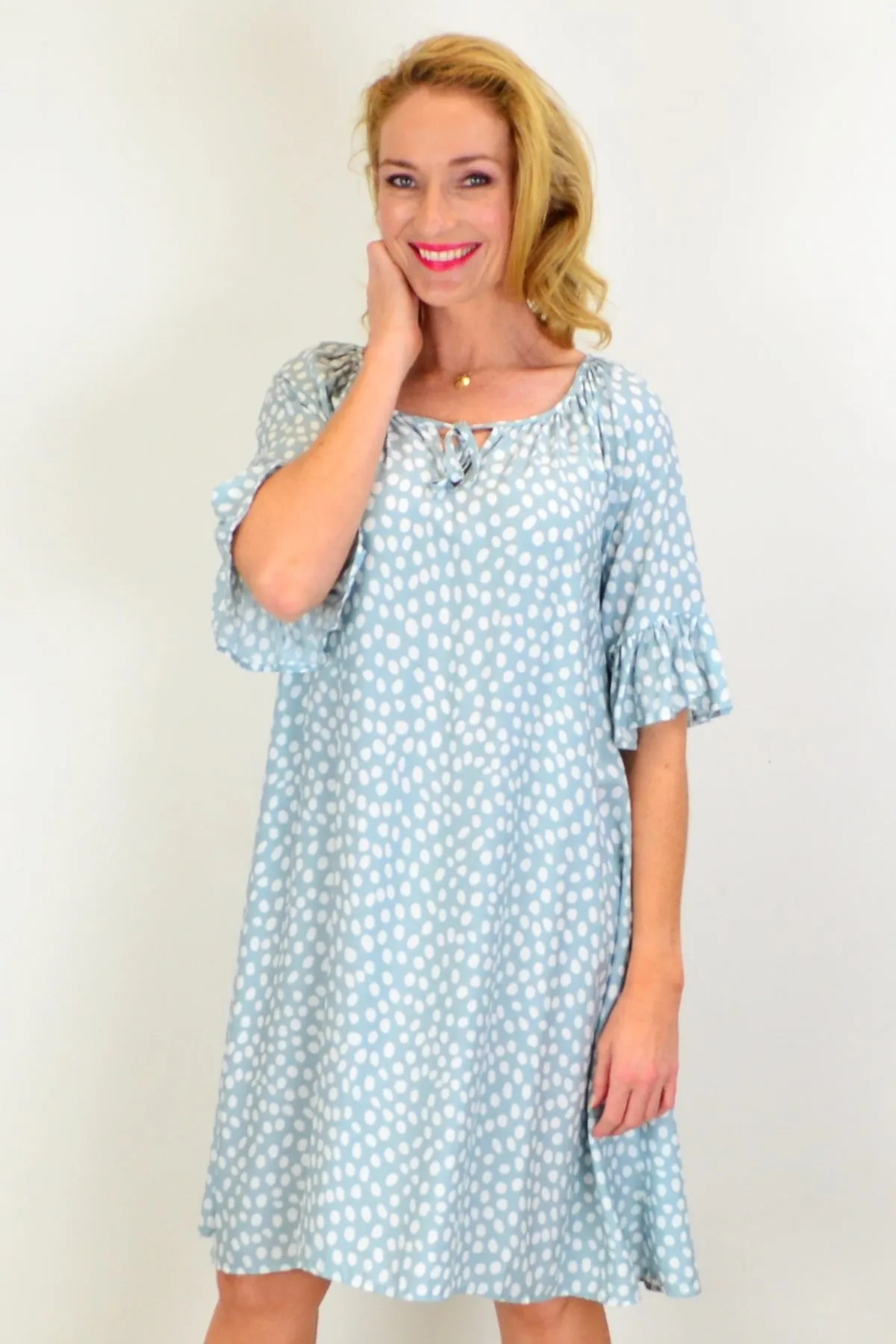 Spotted Garden Shift Tunic Dress