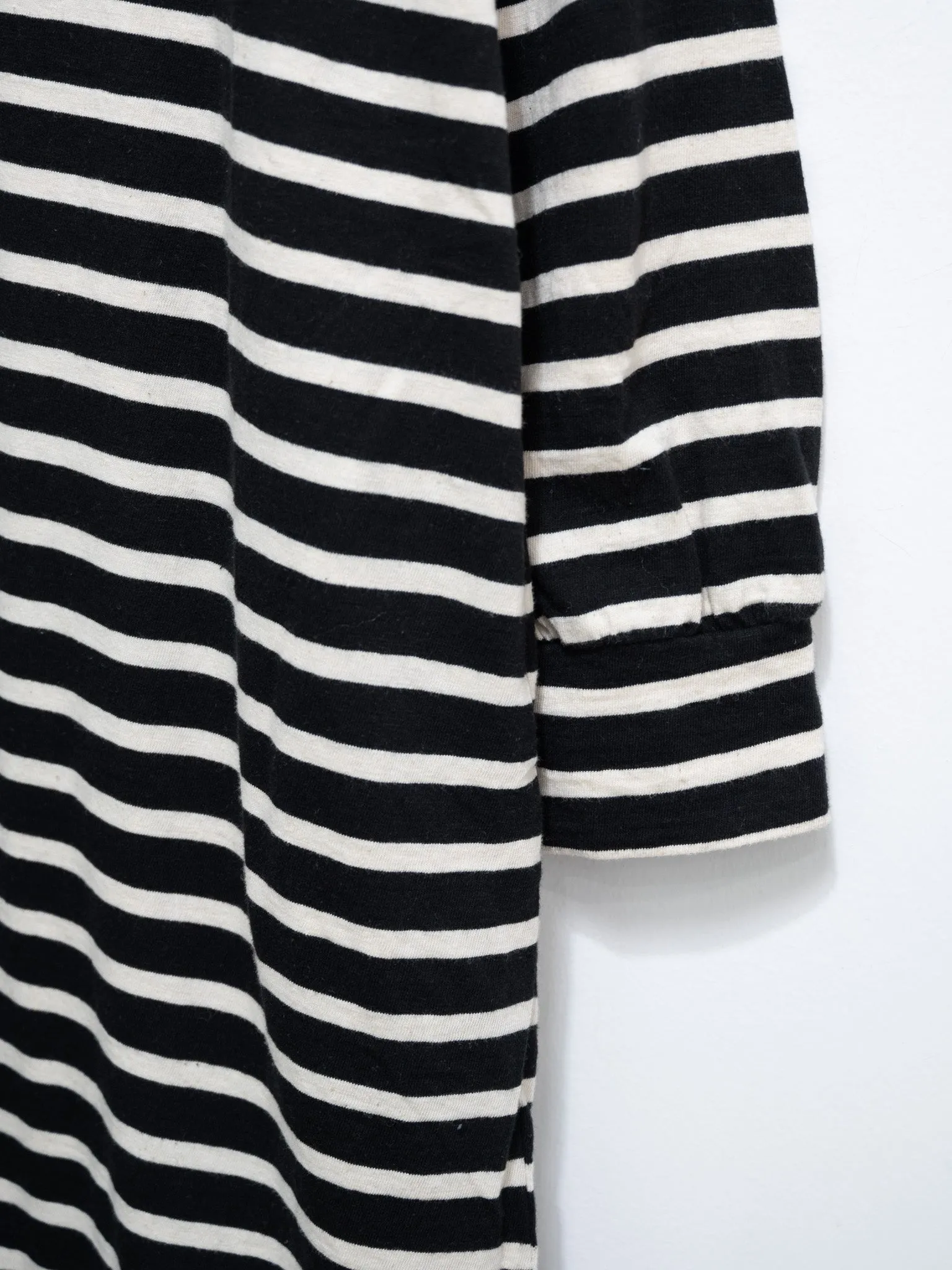 Striped Hoodie Dress - Black x Natural