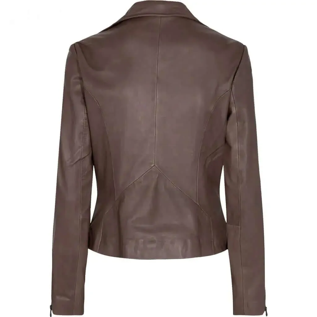 Stylish Amber Women's Brown Biker Jacket Ultimate Blend of Fashion and Function