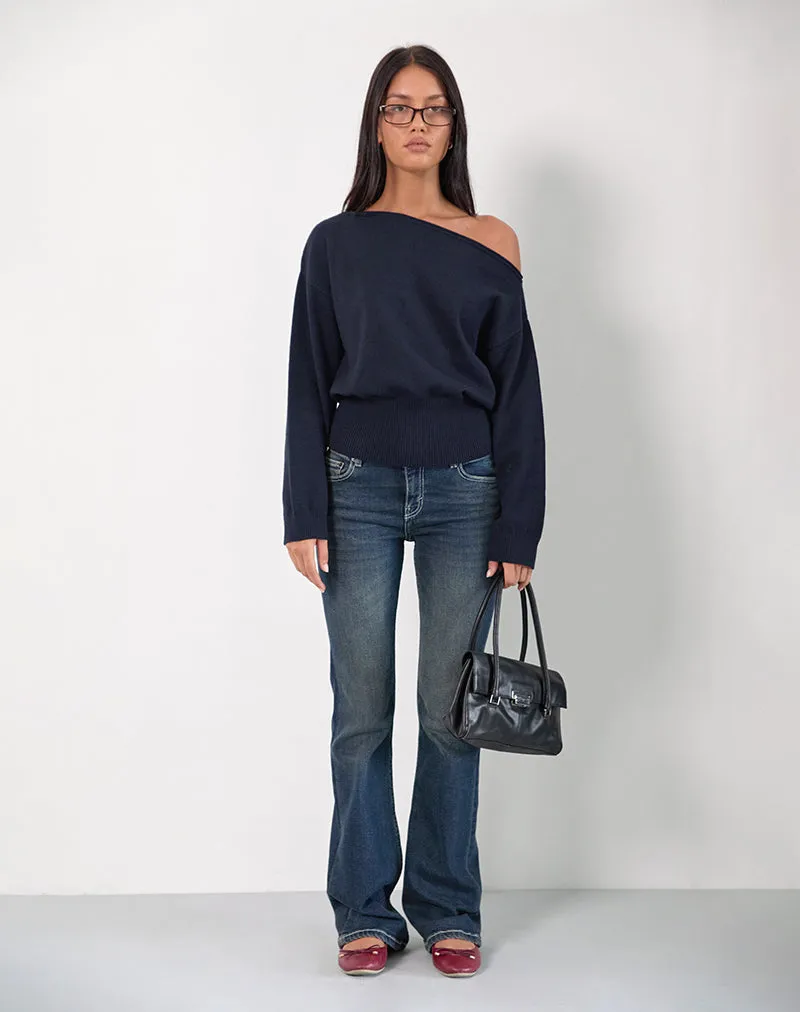 Suena Asymmetric Jumper in Navy