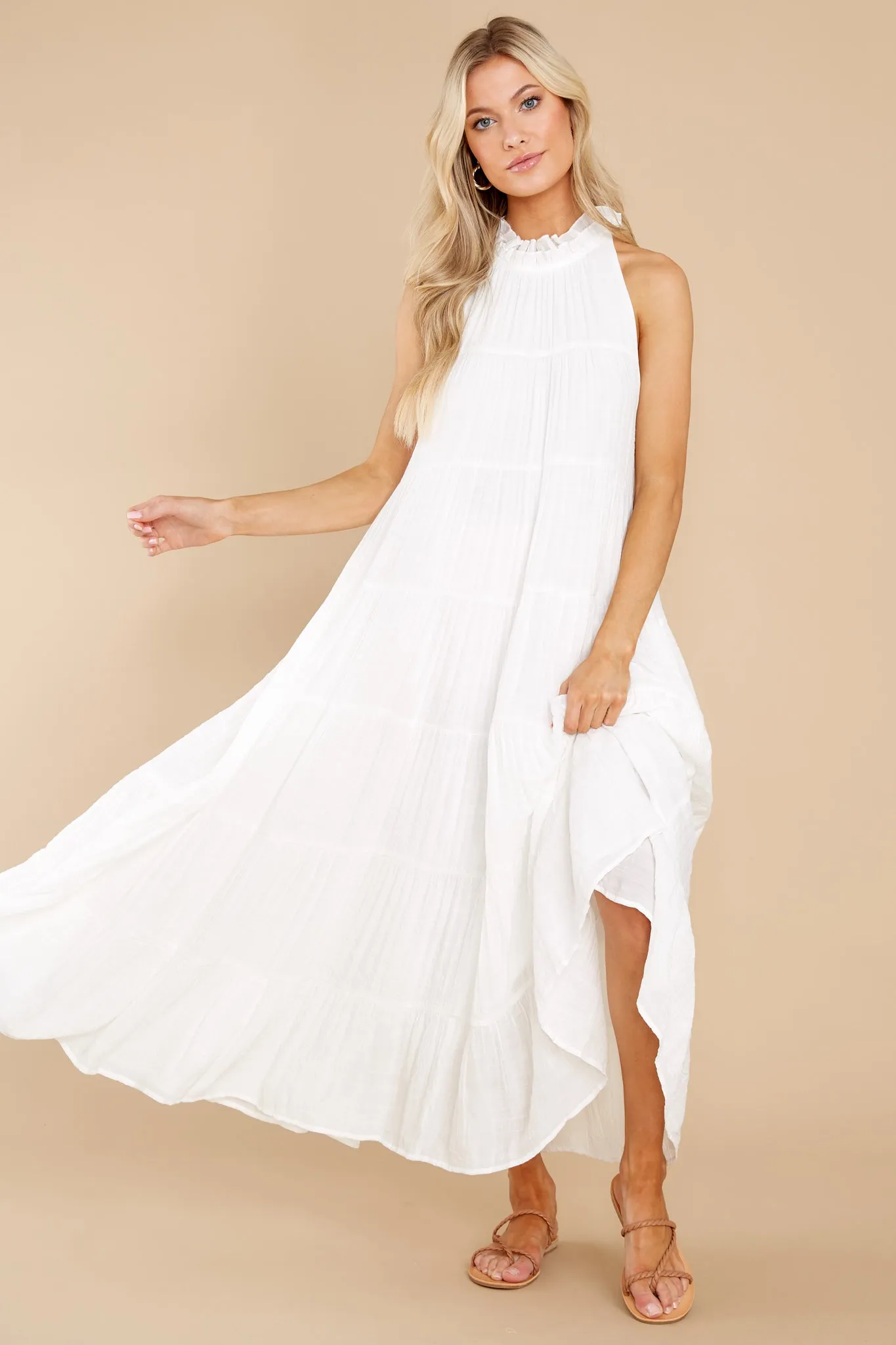 Take Me Dancing White Maxi Dress