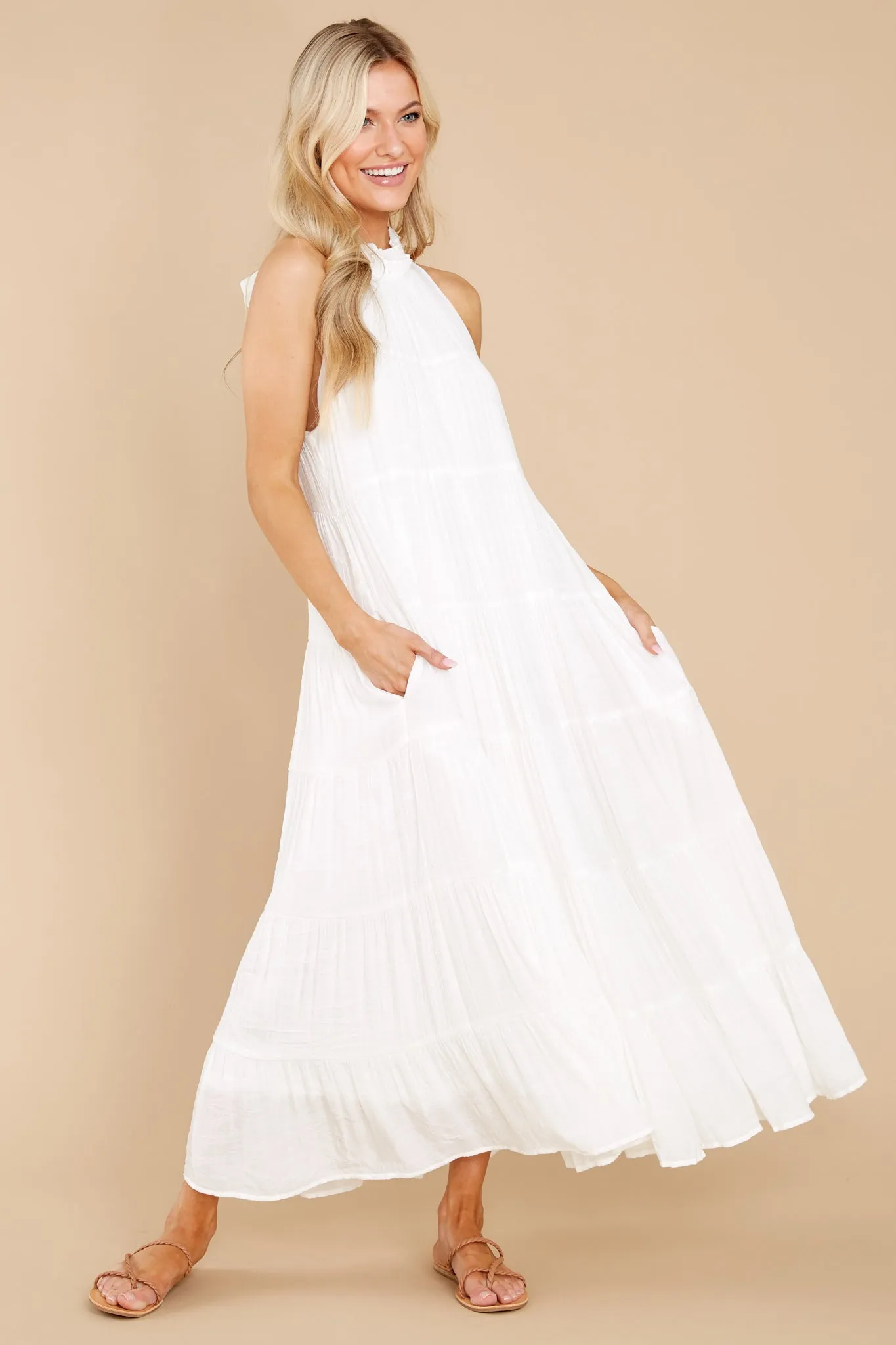 Take Me Dancing White Maxi Dress