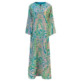 Teal Principessa Italian Silk Long Tunic