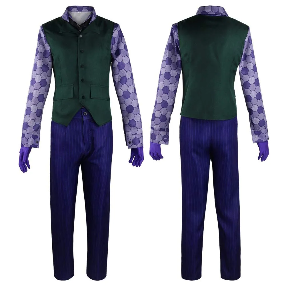 The Dark Knight Joker Cosplay Costume Outfits Halloween Carnival Suit