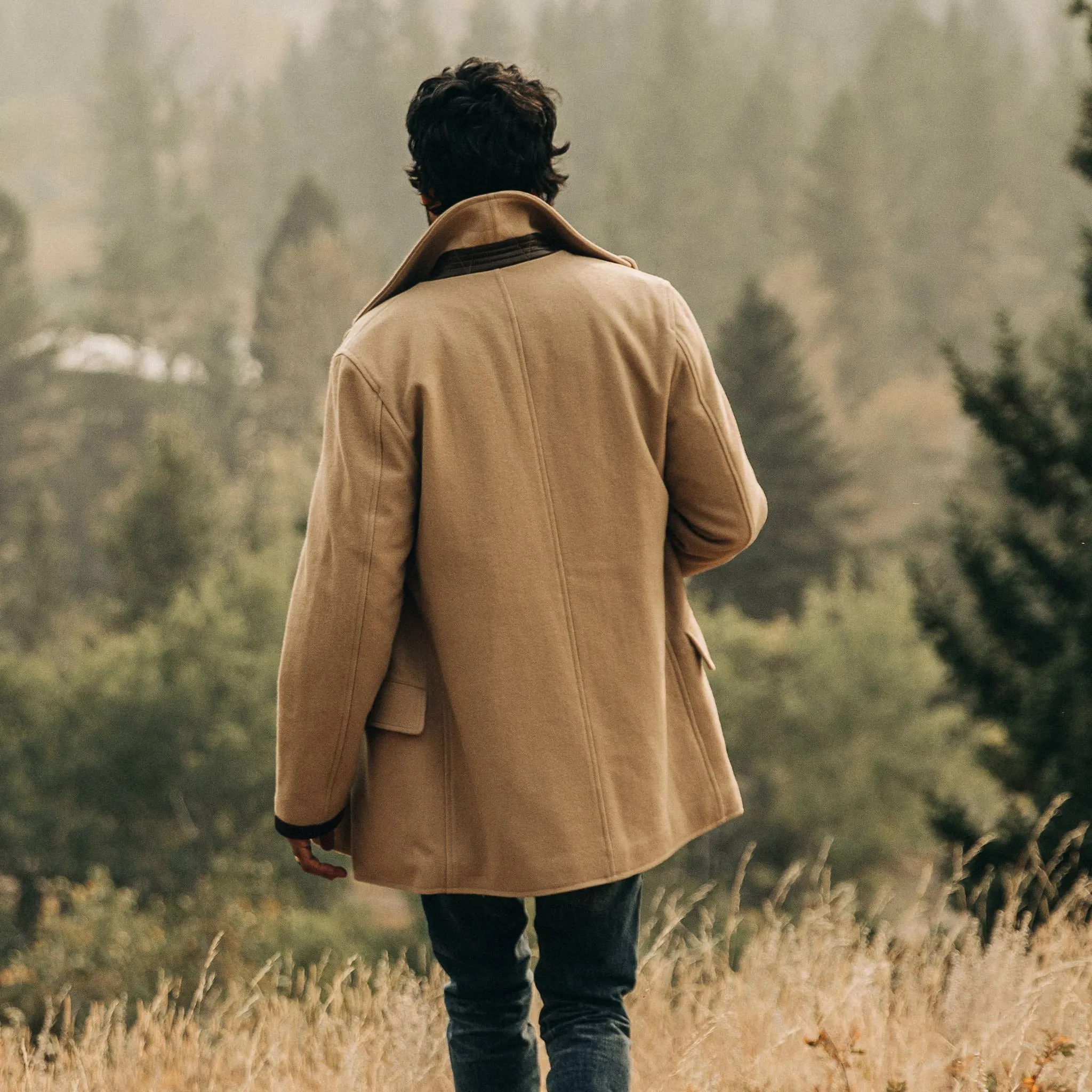 The Mendocino Peacoat in Camel Wool