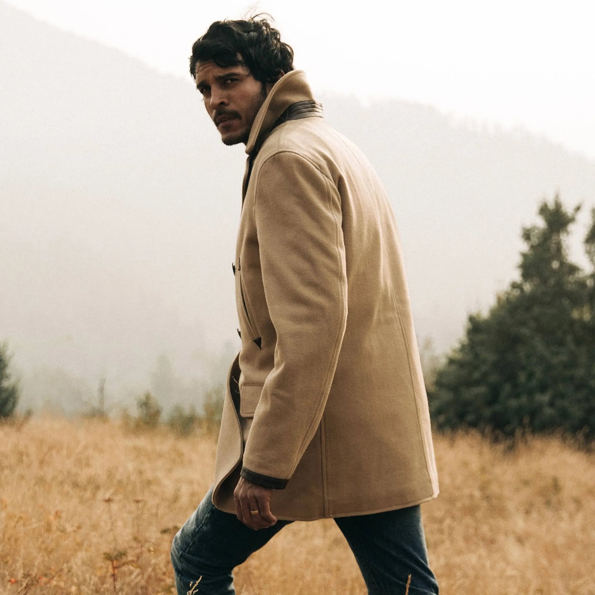 The Mendocino Peacoat in Camel Wool