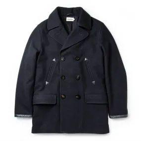 The Mendocino Peacoat in Navy Wool