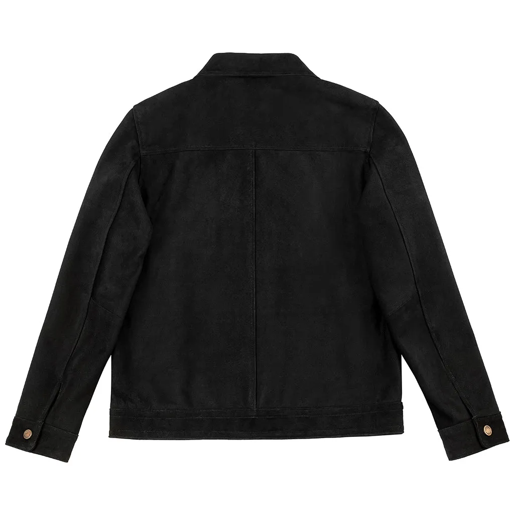 WHARTON MOTO SUEDE JACKET - BLACK