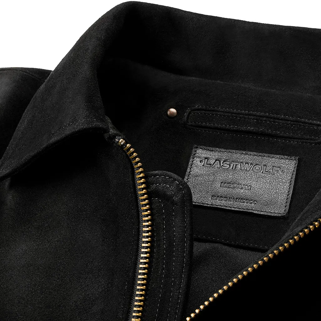 WHARTON MOTO SUEDE JACKET - BLACK