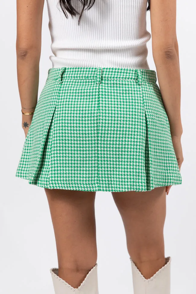 What's The Latest Green Plaid Pleated Skort