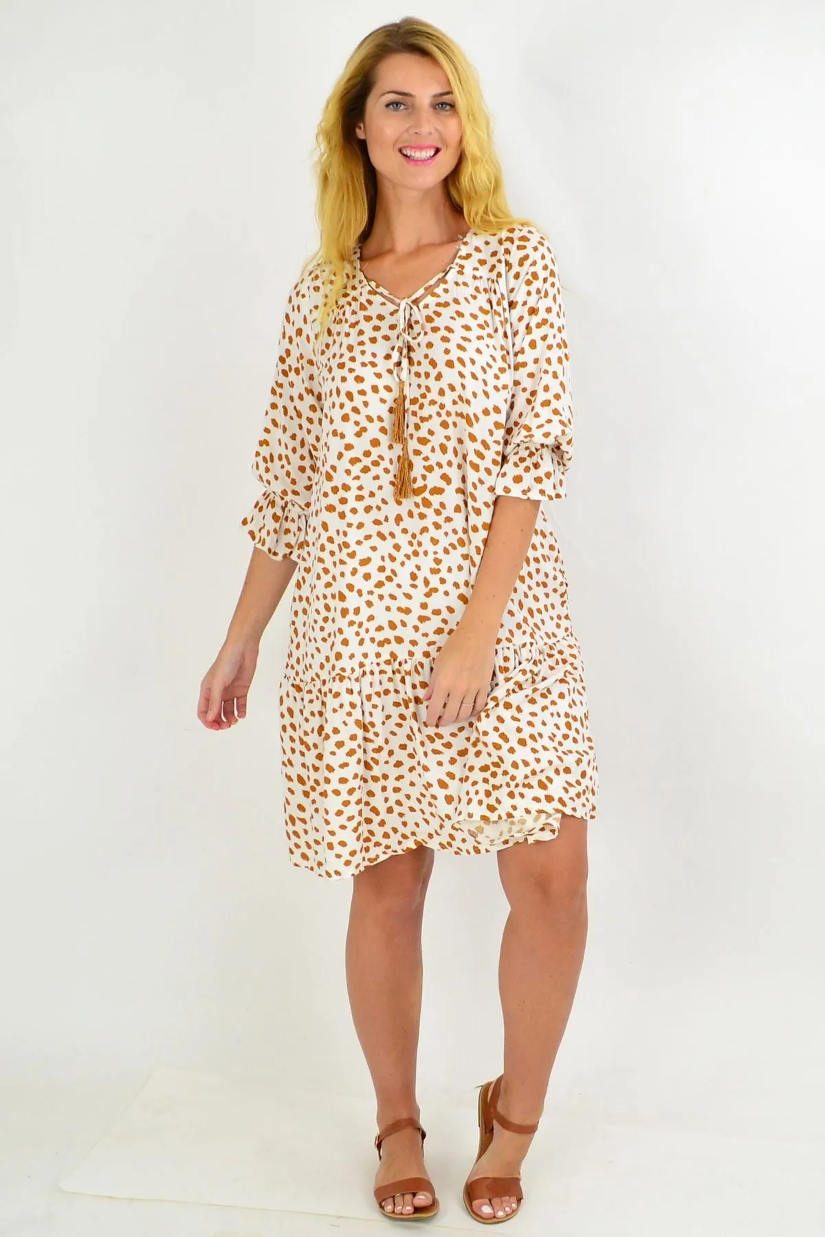 White Spot Dandelion Tunic Dress