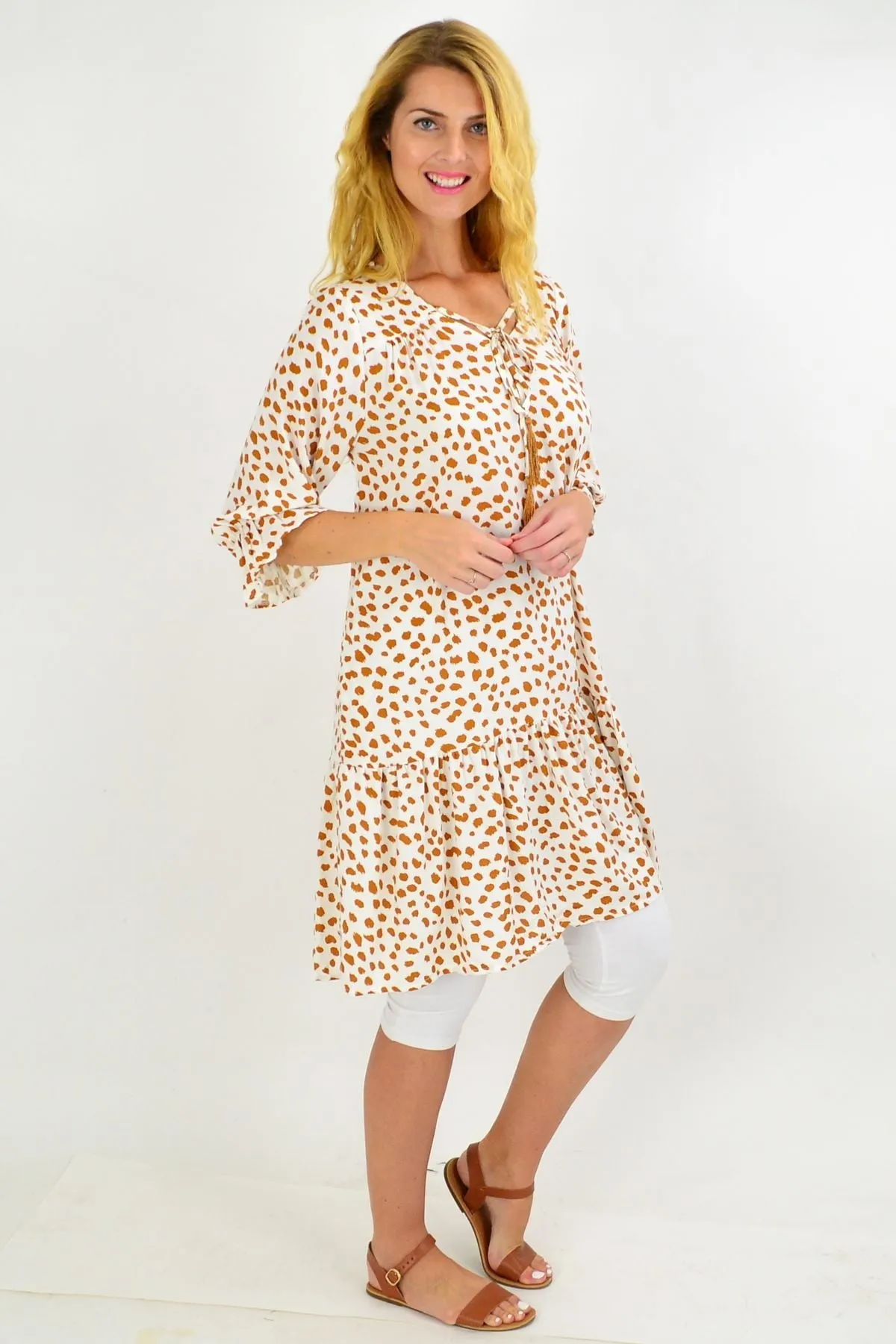 White Spot Dandelion Tunic Dress