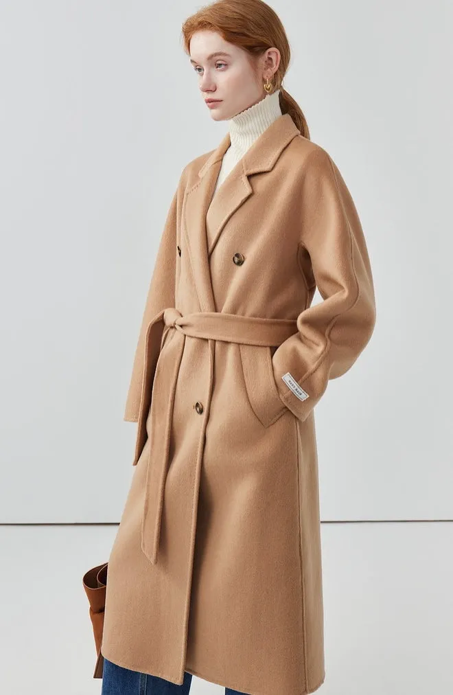 Women long double-sided wool coat cashmere coat autumn coat