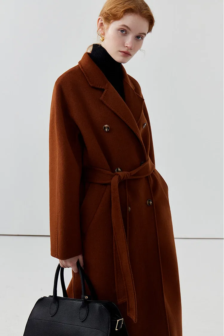 Women long double-sided wool coat cashmere coat autumn coat