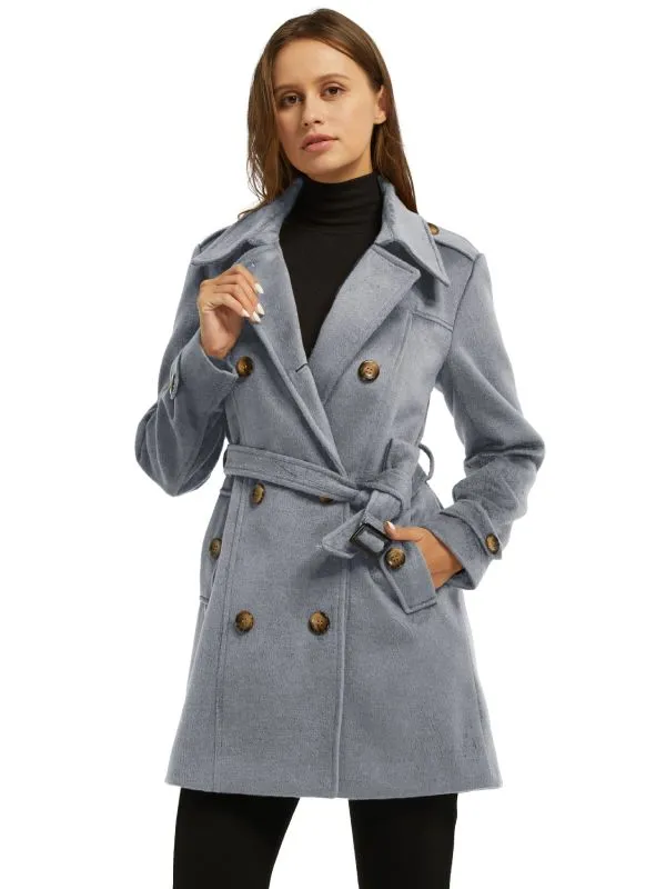 Women's Double Coat Mid-Long Winter Trench Coat33993