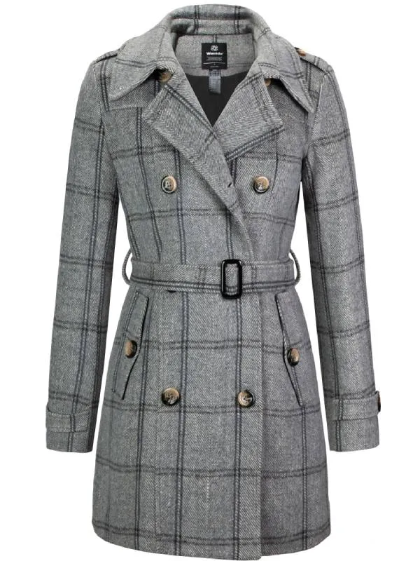 Women's Double Coat Mid-Long Winter Trench Coat33993