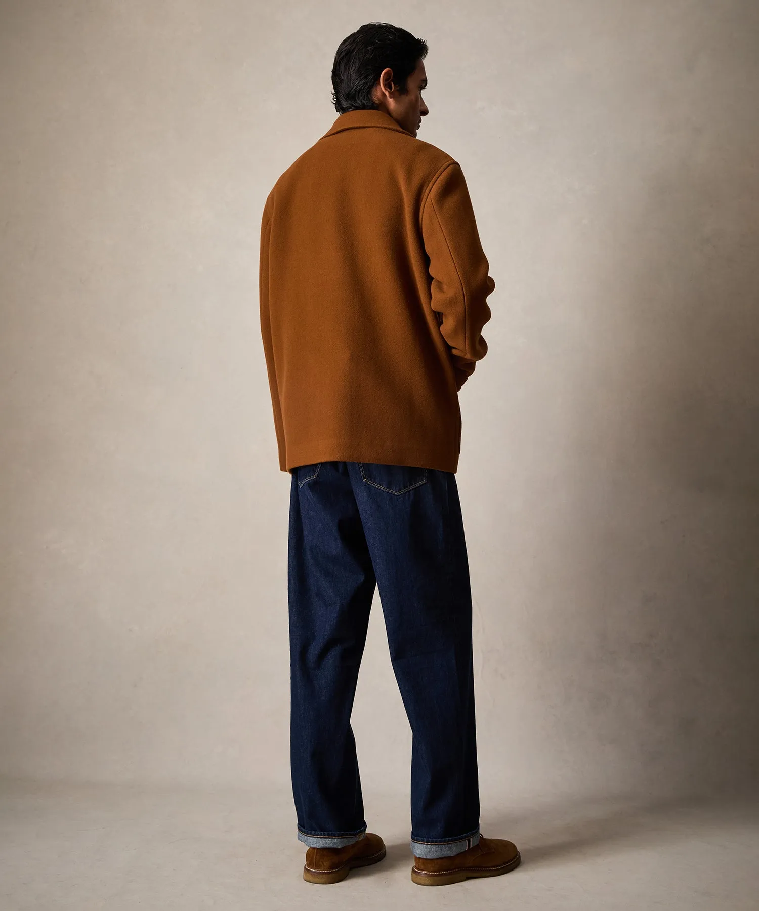 Wool Cashmere Cafe Jacket in Pecan