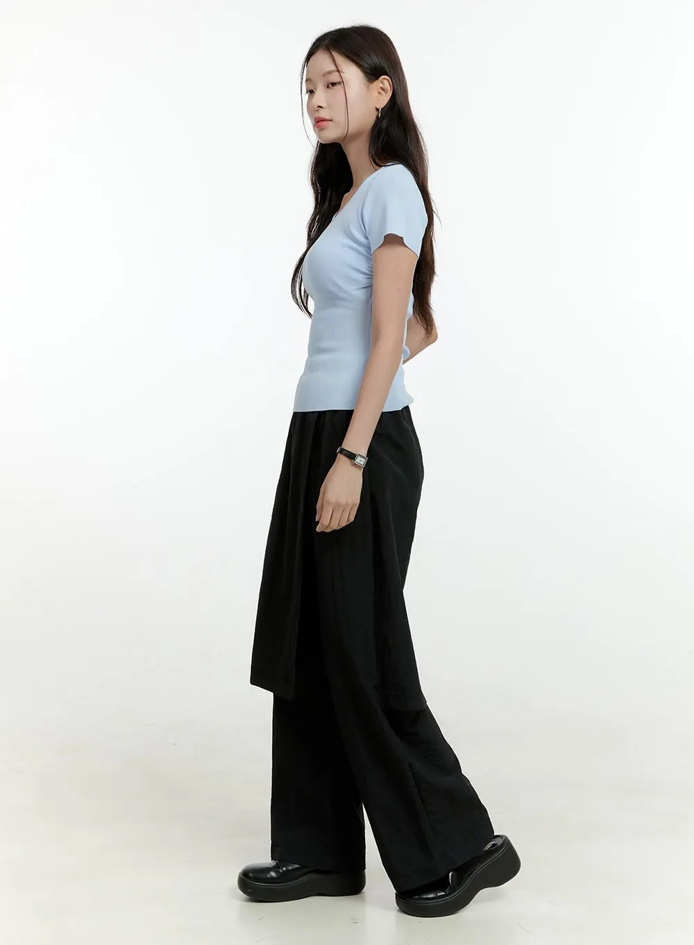 Wrap Midi Skirt with Pants OL430