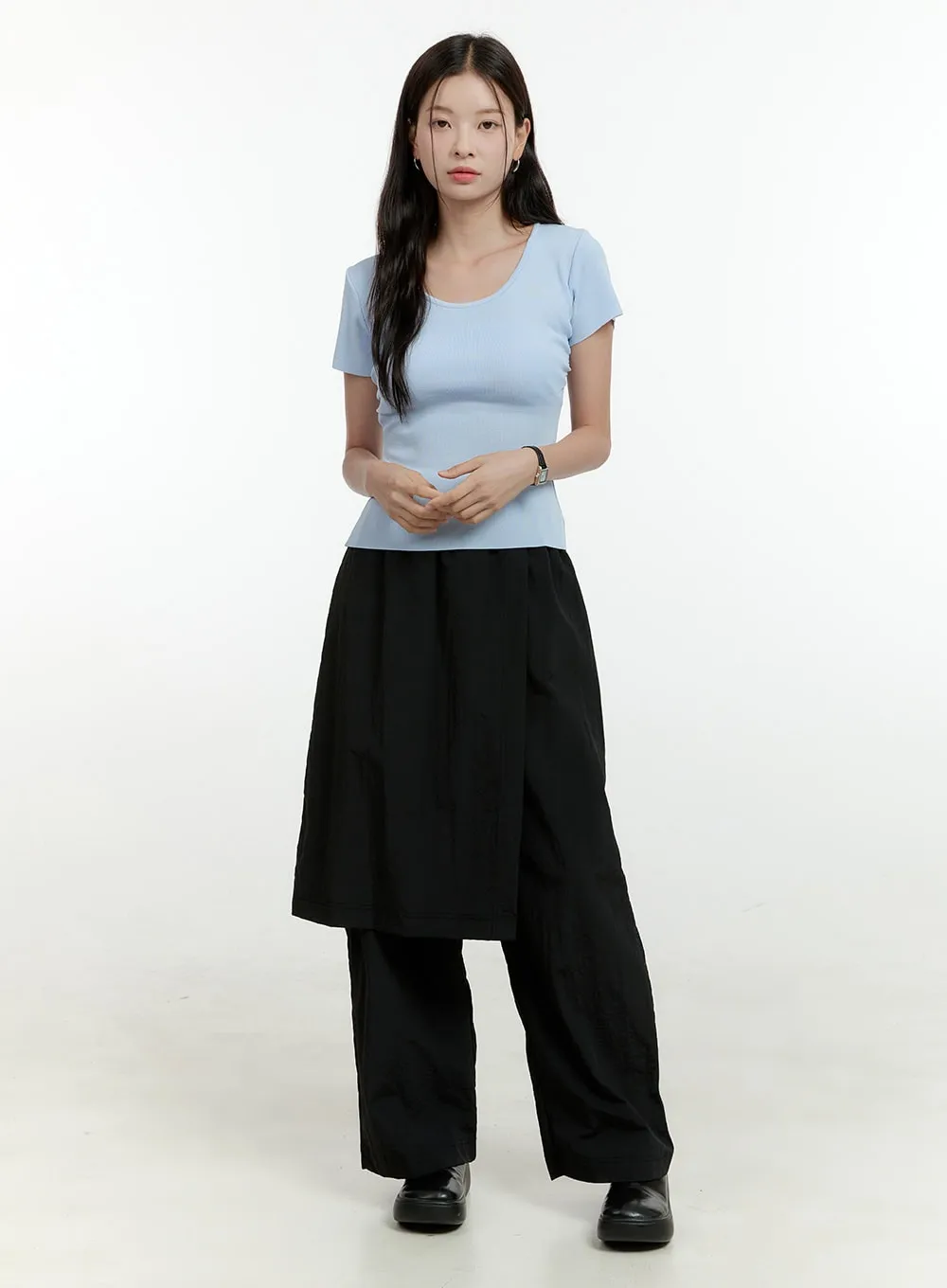 Wrap Midi Skirt with Pants OL430